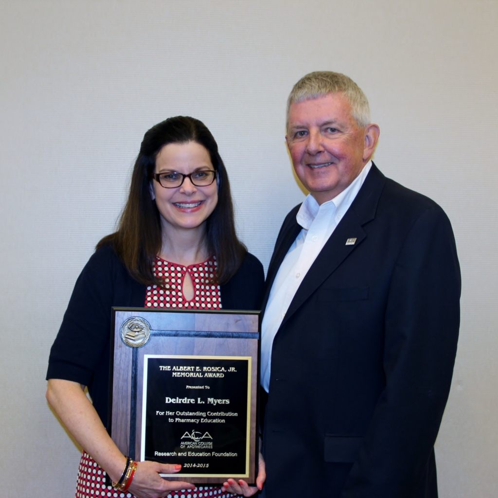 Deirdre Myers, RPh, FACA, Honored for Service to Pharmacy Education ...