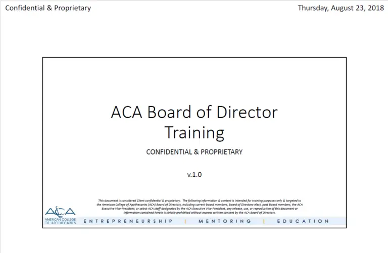 Board Training | American College of Apothecaries