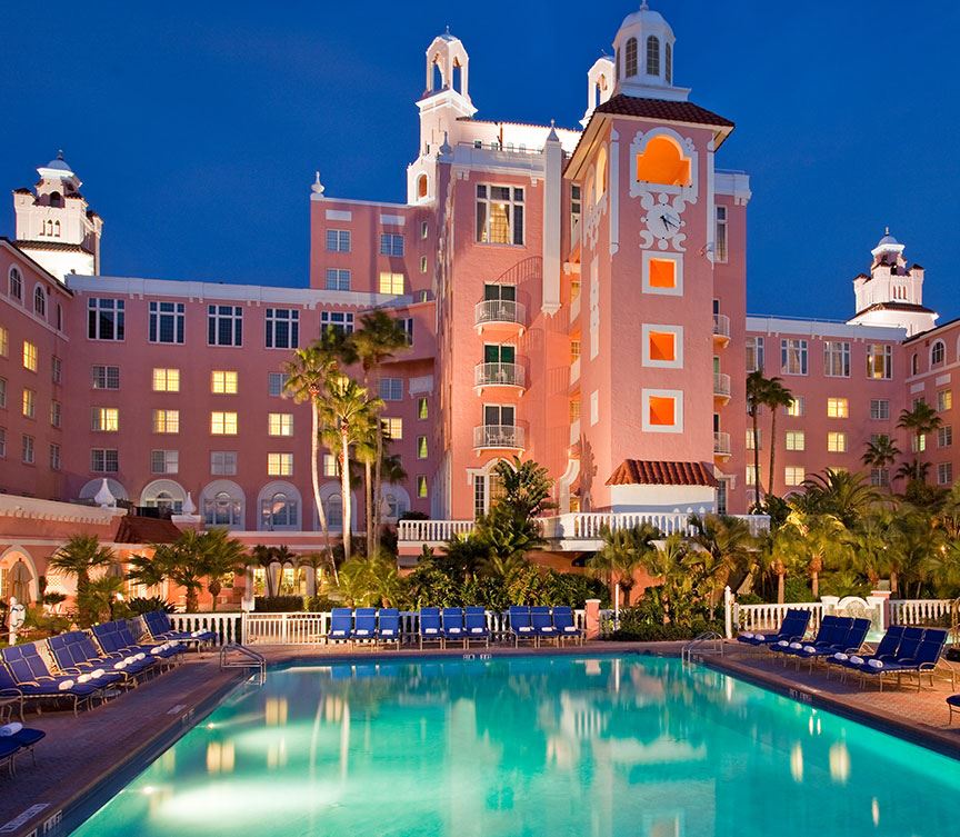 The Don Cesar Hotel Night View Of The Pool Hotel