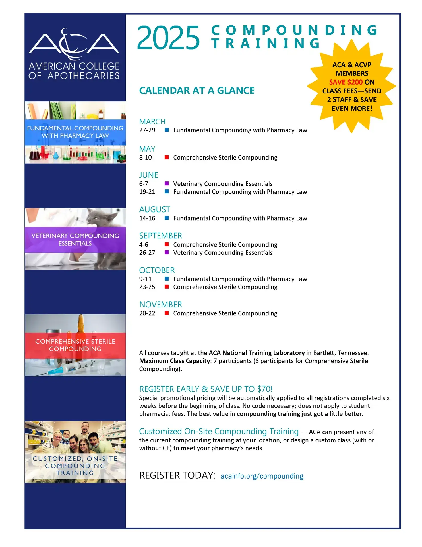 2025 ACA Course Calendar Flyer 2025 ACA Course Calendar Flyer