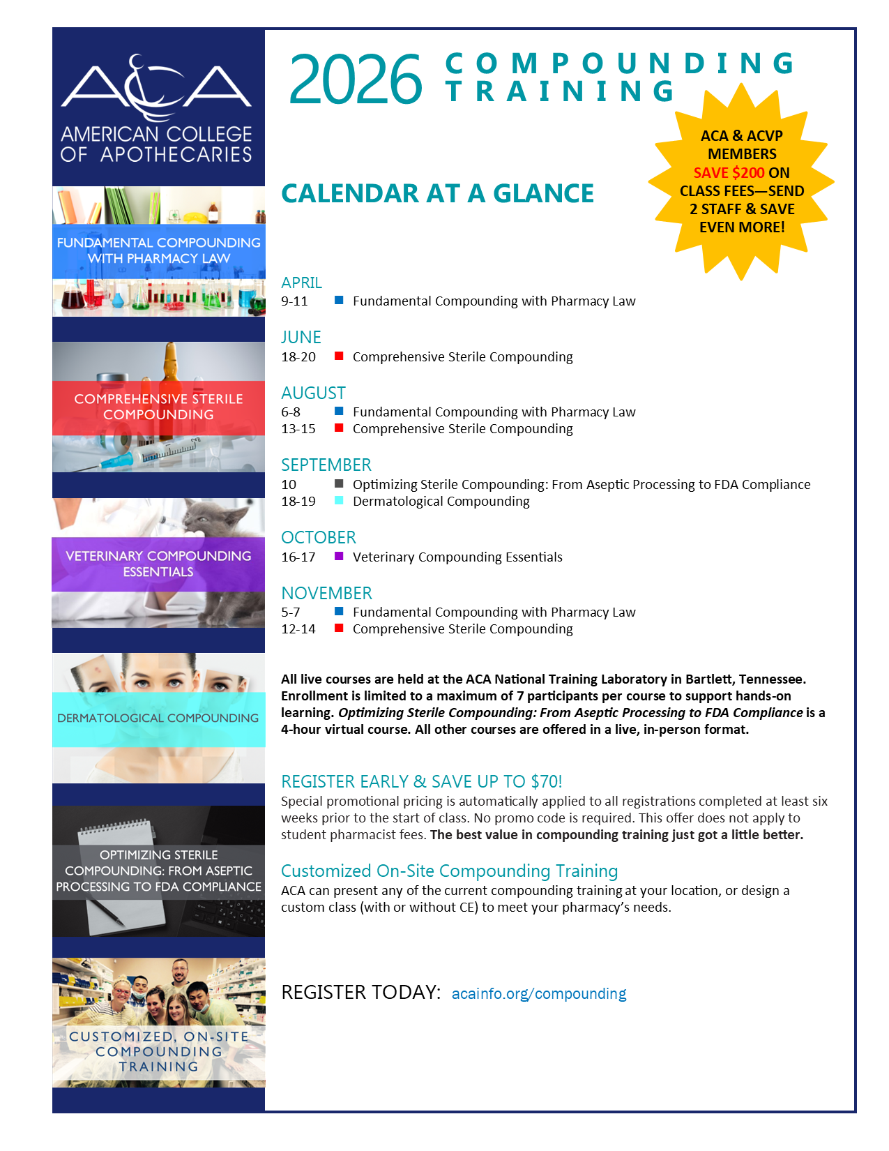 2026 Course Calendar Flyer